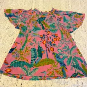 Banjanan flutter sleeve tropical top size xs
